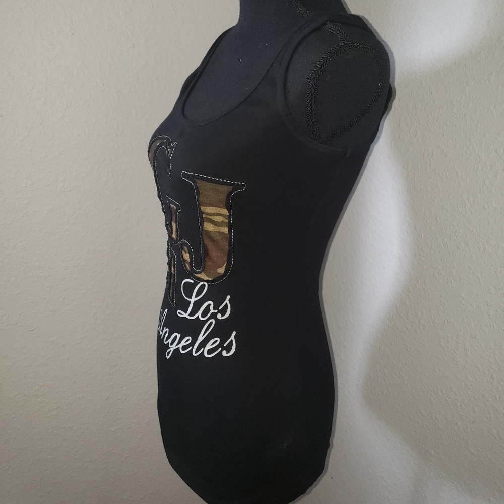 Ladies Guess Jeans '81 Los Angeles Camo Tank - Picture 4 of 7